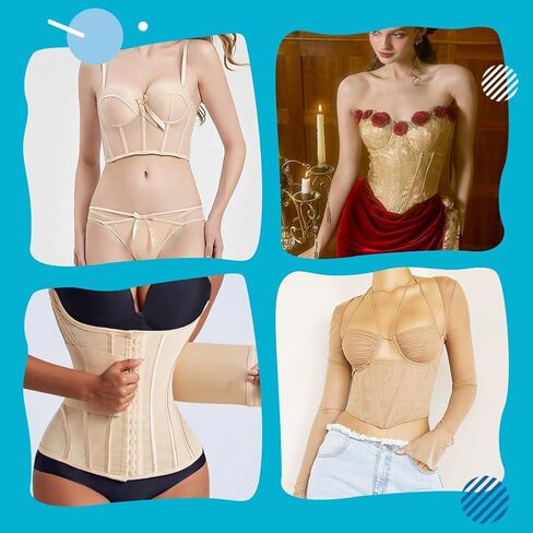 PH PandaHall 22 Yards Underwire Channeling Tape Corset Boning Fabric Covered Boning for Corset Busk Bra Making Corset Webbing Strips Hollow Ribbon for Sewing Handicrafts 3/8" Wide, Nude in Kuwait