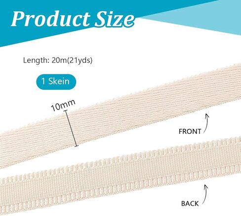PH PandaHall 22 Yards Underwire Channeling Tape Corset Boning Fabric Covered Boning for Corset Busk Bra Making Corset Webbing Strips Hollow Ribbon for Sewing Handicrafts 3/8" Wide, Nude in Kuwait