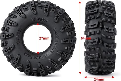1.1 إطارات 64 مم مطاط ناعم 1.1 إطارات الزاحف إطارات الطين 4pcs ل 1/18 ترقيات RC Crawler Car Trx4m in Kuwait
