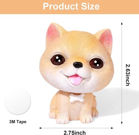 Bobble Head Dogs, Resin Car Dashboard Puppy Ornament, Mini Shaking Head Dogs, Nodding Doggy Figures for Car Home Office Desk Decoration(Shiba Inu) in Saudi Arabia