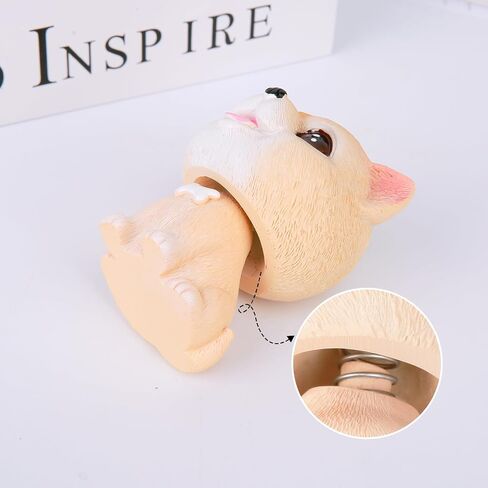 Bobble Head Dogs, Resin Car Dashboard Puppy Ornament, Mini Shaking Head Dogs, Nodding Doggy Figures for Car Home Office Desk Decoration(Shiba Inu) in Saudi Arabia