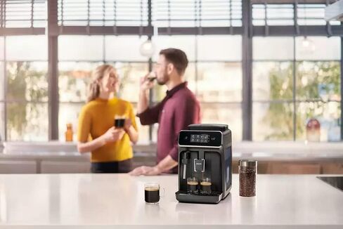 PHILIPS 2200 Series Fully Automatic Espresso Machine, Classic Milk Frother, 2 Coffee Varieties, Intuitive Touch Display, 100% Ceramic Grinder, AquaClean Filter, Aroma Seal, Black (EP2220/14) in Saudi Arabia