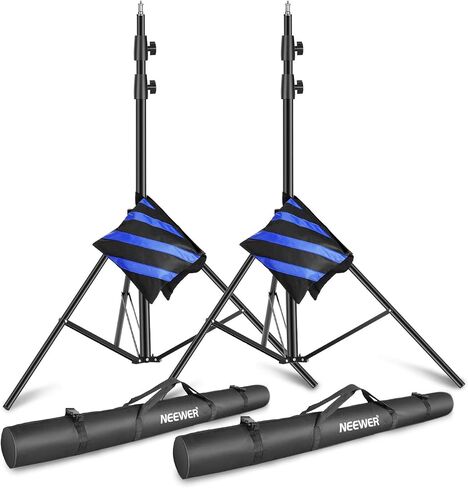 Neewer Heavy Duty Light Stand 10 Feet/3 Meters Adjustable Spring Cushioned Metal Photography Tripod Stand for Photo Studio Softbox, Flash Monolight, Ring Light and Other Photographic Equipment(Black) in Saudi Arabia
