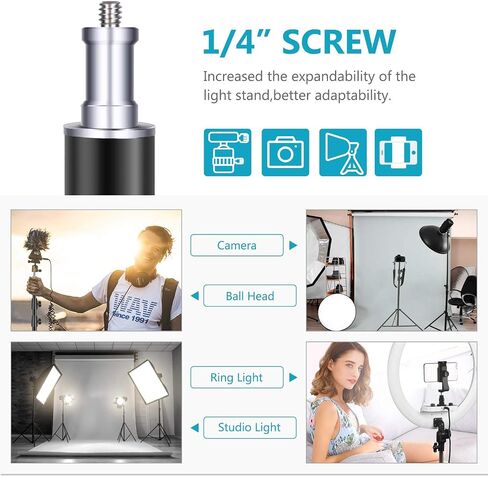 Neewer Heavy Duty Light Stand 10 Feet/3 Meters Adjustable Spring Cushioned Metal Photography Tripod Stand for Photo Studio Softbox, Flash Monolight, Ring Light and Other Photographic Equipment(Black) in Saudi Arabia