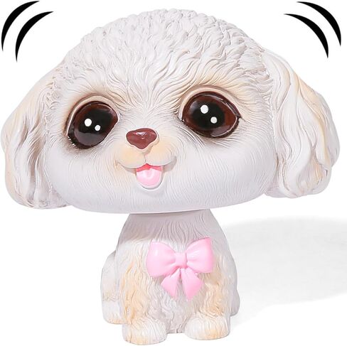 Bobble Head Dogs, Resin Car Dashboard Puppy Ornament, Mini Shaking Head Dogs, Nodding Doggy Figures for Car Home Office Desk Decoration(Shiba Inu) in Saudi Arabia