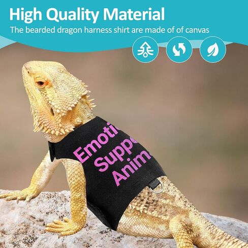 Bearded Dragon Lizards Clothes with Leash Set - Cute Lizard Reptile Small Animal Adjustable Harness Clothes for Walking Outdoor Security Costume Photo Prop(Pink in Kuwait
