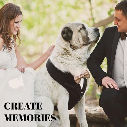 Dog Tuxedo for Wedding Outfit, Dog Suit and Tie Costumes for Birthday, Halloween, Cosplay, Christmas Party, Pet Formal Wear with Bowtie, Tux for Medium Large Dogs, Bulldog, Labrador, Husky in Kuwait