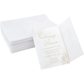 60 Pack Vellum Paper ، سترات مسبقة الدفع مقابل 8.5 × 6 دعوات ، زفاف شفاف لدغ الطفل ، دعوة عيد الميلاد