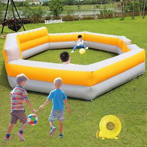 Gaga Ball Pit قابلة للنفخ 15 قدمًا لعبة كرة غاغا المحمولة مع منفاخ الهواء تضخيم بسرعة لأنشطة عائلية المدرسة الداخلية في الهواء الطلق إضافة جدار زخرفي