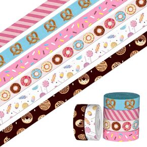 6PCS 18 Yards Mine-Crafting Ribbons, 3/8" Green Brown Grosgrain Ribbons Miner Crafting Ribbon Game Win Fabric Ribbon for Gift Wrapping DIY Miner Crafting Party Decoration