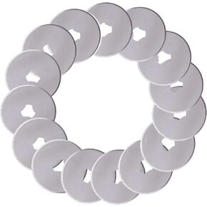 WA Portman 15PC Rotary Cutter Rades 45mm - SKS -7 Steel Rotary Blades 45mm mill لقطع القماش ، خياطة اللحف والخياطة