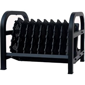 Workington 16-Device Mobile School Open School Cart Station لأجهزة iPad و Chromebooks والأجهزة اللوحية وأجهزة الكمبيوتر المحمولة مع شريط الطاقة المتضمن ، التجميع المطلوب ، 1005 أسود