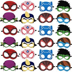 24 Packs Superhero Masks Party Favors, Superhero Party Supplies Dress Up Birthday Gift Halloween Cosplay Party Masks Party Supplies
