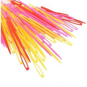 Caishun 100PCS Large Eye Plastic Needles 67mm Color Home Sweater Sewing Needles Cross Stitch Embroidery Needles for Yarn Knitting Tapestry Hand Sewing DIY Needle Sewing