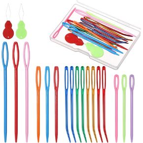 مجموعة إبر غزل Bohuiz 19 PCS ، إبر غزل متنوعة عازمة على إبرة النسيج إبرة جرعة الإبر البلاستي
