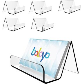 حامل بطاقة Boloyo Acrylic Business للمكتب ، 6 مساءً عرض بطاقة العمل حاملات سطح المكتب السعة 60 بطاقة