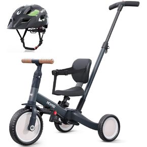 newyoo Toddler Tricycle with Helmet, Toddler Bike, Tricycles for 1-3 Year Olds, Kids Bike Helmet for 1-5 Year Olds, Dark Grey