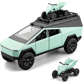 سيارة لعبة Cyber ​​Truck Toy ، 1: 24 سبيكة الزنك تنسحب سيارة مع طراز صوتي وضوء ، ومسلسلات إلكترونية ، وهدايا للبنين والبنات (الأزرق)
