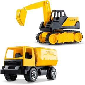 Tonka - سلسلة Giga Classics Steel - Dump Truck & Excavator ، 2 pack