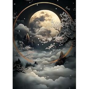 MXJSUA Fantasy Moon DIY Diamond Painting by Number Kits للبالغين ، 5D Drill Drill Diamond Gem Art Art Picture Kits Craft for Home Wall Decor