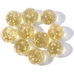 10Pcs Gold Glow in The Dark Marbles for Glass Ball Games DIY and Home Decoration Dice and Games(12mm/0.47in)