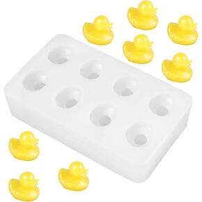 قالب البط السيليكون ، 8-caivity mini duck mould absel 3d الشوكولاتة الحلوى لقوالب الإبوكسي راتنج راتنجات صابون البوليمر البوليمر البوليمري ديكور