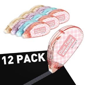 Neoact 12 Pack Scrapbook Tape ، بطولة شريط مزدوجة من جانب الحرف اليدوية ، 0.31in × 26 قدمًا من شريط الغراء اللاصقة للاصطدام لخلاصات ، مستلزمات Junk Journal و Craft Supplies غلاف الهدايا