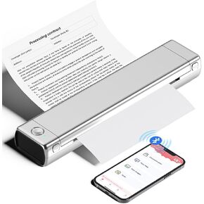 Phomemo Inkless Portable Printer for Travel - Wireless Thermal Printer Compatible with Phone & Laptop, Bluetooth Printers Supports 8.5" X 11" Letter Thermal Paper, Come with Carry Case