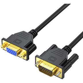 VGA Extension Cable 3FT, VGA Male to Female Cord 3 Feet 15 Pin (NOT 9 Pin), SVGA Extender HD15 Monitor Video Adapter Cable Support 1080P Full HD for Laptop, PC, Projector, HDTV, Display in Saudi Arabia