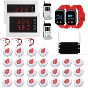 Bundle:Caregiver Pager with 2 Receivers+25 Call Buttons+2 Watch