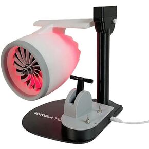 سطح المكتب الإبداعي ثلاثي الأبعاد المطبوع المستوحى من Turbojet ، هادئ ومحمول (أحمر)