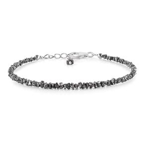 InfinityGemsArt Raw Black Diamond Bracelets for Women, April Birthstone, Natural Gemstone Rough, Dainty Handmade Jewelry, Crystals and Healing Stones, 925 Sterling Silver Chain 8 inch