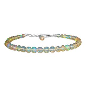 Natural Opal Bracelets For Women October Birthstone, Handmade Jewelry Crystals, 925 Sterling Silver Chain 8 inch Premium Gifts For Mom