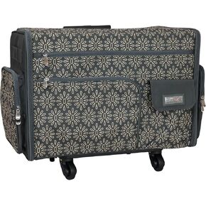 Everything Mary XL Rolling Craft Tote - Collapsible Sewing Machine Case with Padded Interior, Top Pocket, and Spacious Storage for Accessories