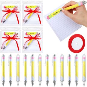 Eersida 12 Pack 2025 Teacher Appreciation Gifts Bulk End of Year Gifts for Teachers from Students Include Glitter Ballpoint Pens and Self Adhesive Notepads Named for Graduation Party Thank You