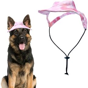 Pink Dog Poundor للكلاب الكبيرة الكلاب البيسبول قبعة مع ثقوب الأذن TIE صبغة قلوب قابلة للتعديل الكلاب القبعة قبعة في الهواء الطلق الرياضة sunbonnet مع الرباط l