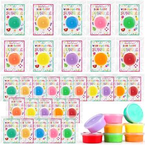 30 Pack End of Year Student Gifts from Teacher Play Modeling Dough with Cards for Students First Day of School Gifts Summer Cards with Clay Classroom Exchange Party Favors(Gratuation)