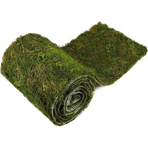 108'' x 16'' Dried Moss Table Runner Green Moss Sheet Roll for Crafts Preserved Moss Mat for Table Decoration Green Moss for Fairy Wedding Party Woodland Garden Decor
