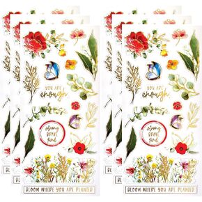 Paper House Productions Shiny Foil Enamel Effect Sticker Sheet for Crafts, Scrapbooking & Collecting - Wildflower Inspiration