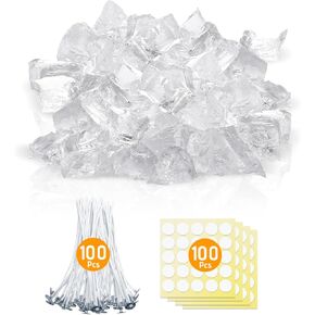 KSEDCON 1LB GEL WAX مجموعة واضحة لصنع الشموع ، DIY الشمع الهلام الشفاف ، مواد مادة مصنوعة يدويًا لوازم الشمعة الكريستالية- 16 أوقية