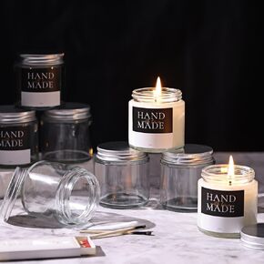 Letine 12 Pack 4oz 4oz Glass Candle Swars مع أغطية ذهبية لصنع الشموع - أوعية الشموع لصنع الشموع ، وحاويات الشموع - مثالية للدجاج السكر ، وتخزين الأعشاب ، وهدايا وصيفات الشرف