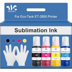 Weemay Sublimation Ink 502 522 Refill Bottles 440ML Compatible for Eco-Tank ET-2800 ET-2803 ET-2850 ET-2760 ET-4800 ET-3850 ET-15000 ET-8550 Inkjet Printers Heat Press Transfer on Mugs T-Shirts