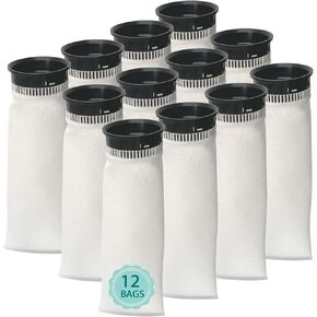 12 Pack 2.75 Inch 225 Micron Filter Sock Fits Waterbox, Eshopps, Fiji Cube Aquarium Models, and All 2.75" Filter Sock Holders