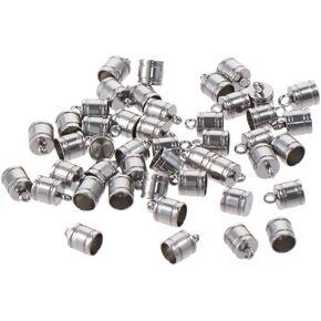 100pcs 6mm 304 نهايات الفولاذ المقاوم للصدأ من الفولاذ المقاوم للصدأ مصنوعة مجوهرات صنع أغطية غراء في السحابات شرابة الحبل لصنع المجوهرات الجلدية