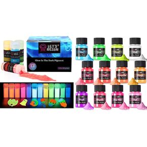 LET'S RESIN 12 Colors Glow in The Dark Pigment Powder and Neon Pigment Powder