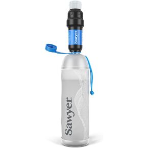 Sawyer Products SP129 Squeeze Water Filtration System w/ Two 32-Oz Squeeze Pouches, Straw, and Hydration Pack Adapter