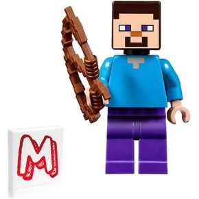 Lego Minecraft Steve Minifigure (مع سلاح Minecraft البكسل)