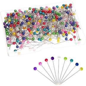 Sewing Pins Quilting Pins for Fabric Corsage with Heads Bouquet Straight Pin for Dressmaker Jewelry DIY Decoration Project 300Pcs