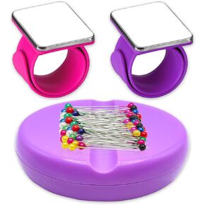 حامل الدبوس المغناطيسي ، 3pcs pincushion magnetic pincusion wristband دبابيس الدبابيس حامل لوازم الخياطة للخياطة ، دبابيس الخياطة ، مقاطع الشعر