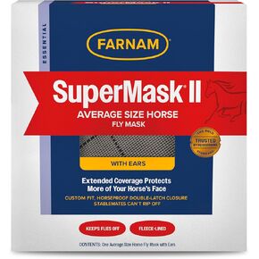 Farnam Supermask II Classic Horse Fly Mask مع آذان وحجم حصان ومتنوع